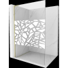 Mexen Kioto L Walk-in zuhanyfal 120 x 200 cm, fehér minta, aranycsiszolt - 800-120-103-55-85