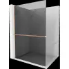 Mexen Kioto+ L walk-in zuhanyfal 70 x 200 cm, grafit, kefélt sárgaréz - 800-070-123-65-40