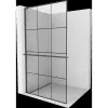 Mexen Kioto+ L Walk-in zuhanyfal polccal 110 x 200 cm, fekete minta, gun gray matt - 800-110-123-66-77