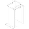 Mexen Kioto szabadonálló zuhanyfal 130 x 200 cm, Átlátszó/Fehér minta 8 mm, Arany - 800-130-002-50-85