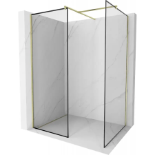 Mexen Kioto walk-in zuhanyfal 100 x 90 cm, fekete minta, arany csiszolt fürdőkellék