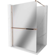 Mexen Kioto+ Walk-in Zuhanyfal - 100x200 cm, 8 mm Üveg, Rózsaszín Arany kád, zuhanykabin