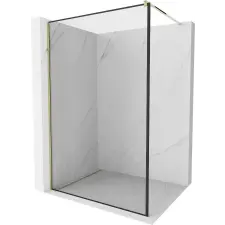 Mexen Kioto Walk-in Zuhanyfal - 100x200cm - 8mm Biztonsági Üveg - Fekete/Arany kád, zuhanykabin