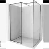 Mexen Kioto Walk-in zuhanyfal 110 x 110 cm, fekete minta, gun gray csiszolt - 800-110-202-66-70-110