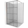 Mexen Kioto Walk-in Zuhanyfal - 110x200 cm - Fekete/Rózsaszín Arany