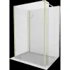Mexen Kioto Walk-in zuhanyfal 120 x 75 x 40 cm, átlátszó, arany csiszolt - 800-120-075-221-55-00-040