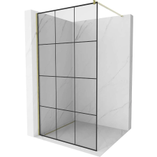 Mexen Kiotó Walk-In Zuhanyfal - 120x200 cm - Fekete/Arany - 8 mm Üveg kád, zuhanykabin