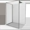 Mexen Kioto Walk-in zuhanyfal 130 x 120 cm, fekete minta, kefélt nikkel - 800-130-212-97-70-120