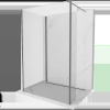 Mexen Kioto Walk-in zuhanyfal 140 x 90 x 40 cm, átlátszó, gun metal - 800-140-090-221-95-00-040