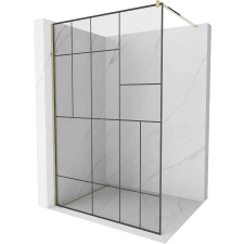 Mexen Kiotó Walk-in Zuhanyfal - 80x200 cm - Fekete/Arany kád, zuhanykabin