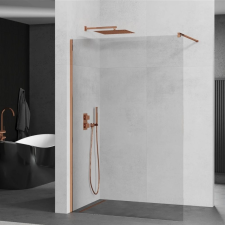 Mexen Kioto walk-in zuhanyfal - átlátszó üveg / rosegold profil - 100 cm (800-100-101-60-00) kád, zuhanykabin