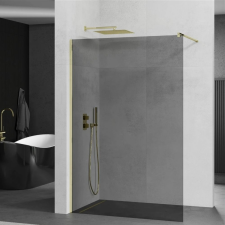 Mexen Kioto walk-in zuhanyfal - füstüveg / arany profil - 100 cm (800-100-101-50-40) kád, zuhanykabin