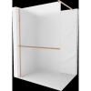 Mexen Kioto+ Walk-in zuhanyfal polccal, 100 x 200 cm, homályos, kefélt réz - 800-100-121-65-30