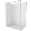 Mexen Kioto-XF Walk-in zuhanyfal kerettel 140 x 202 cm, 10 mm homokfúvott, kefélt nikkel - 800-140-104-97-30-X