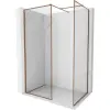 Mexen Kioto-XF walk-in zuhanyfal kerettel 70 x 70 cm, átlátszó 10 mm, rózsaarany - 800-070-202-04-60-070-XF