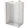 Mexen Kioto-XF zuhanyfal Walk-in kerettel 150x120 cm, átlátszó 10 mm, csiszolt réz - 800-150-202-04-65-120-XF