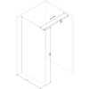 Mexen Kioto zuhanyfal 100 x 200 cm, Sötétszürke 8 mm, Fehér - 800-100-101-20-40
