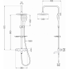 Mexen KT17 beépíthetó kád-zuhany készlet fejzuhannyal  és termosztatikus csapteleppel, Króm - 779001793-00