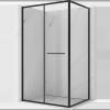 Mexen Linea 110 x 95 cm-es eltolható zuhanykabin, átlátszó, fekete - 8E1-110-095-70-70