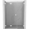 Mexen Lunar-F összecsukható zuhanyajtó balos 140 cm, átlátszó, fehér - 836S-140-050-20-00-L