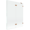 Mexen Lunar kádparaván, 2-szárnyú, jobb oldali, 130 x 150 cm, átlátszó, kefélt réz - 897-130-100-65-00-P