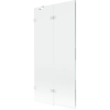 Mexen Lunar kétszárnyú balos kádparaván 90 x 150 cm, átlátszó, fehér - 897-090-100-20-00-L