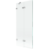 Mexen Lunar kétszárnyú kádparaván bal 80 x 150 cm, átlátszó, króm - 897-080-100-01-00-L