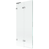 Mexen Lunar L fürdőkád paraván, 2-ajtós balos, 80 x 150 cm, átlátszó, króm - 897L-080-100-01-00-L