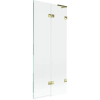 Mexen Lunar L kádparaván, 2 szárnyas, jobbos, 80 x 150 cm, átlátszó, arany - 897L-080-100-50-00-P