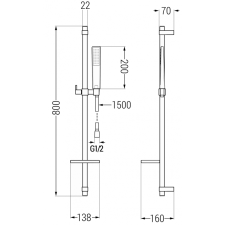 Mexen Lynx DQ72 kád készlet, Króm - 745903DQ72-00 fürdőkellék