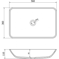 Mexen Megan pultra szerelhető üveg mosdókagyló 56 x 36 cm, Fehér - 24135630 szaniter