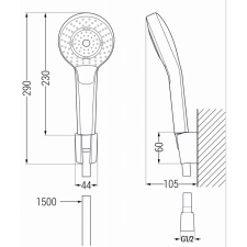 Mexen Milo R05 kád készlet, Arany - 713153R05-50 fürdőkellék