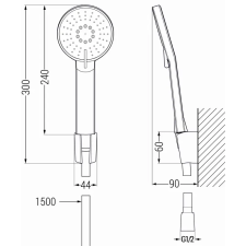 Mexen Milo R40 kád készlet, Króm - 71313R40-00 fürdőkellék