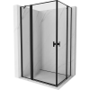 Mexen Mist Duo nyíló zuhanykabin 115 x 95 cm, fekete keret, fekete - 8A4-115L-095P-70-70