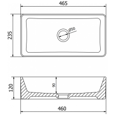Mexen Nadia munkalapi mosdó 46 x 23 cm, Fehér/arany szegély - 21614605 szaniter