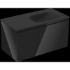 Mexen Orio 90 cm-es fürdőszobaszekrény Vela mosdóval jobbos, 1S, 1D, fekete fényes/fekete matt - 91A13-09047-3-BBFF70-W23P71