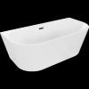 Mexen Oval fürdőszoba kád falra szerelhető 180 x 80 cm, fehér, fekete lefolyó - 52671808000-70