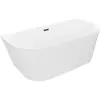 Mexen Oval Slim szabadon álló falsík menti kád 170 x 80 cm, fehér, fekete túlfolyó - 52661708000-70