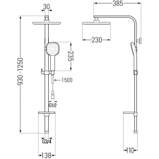 Mexen Q33 zuhanyoszlop, Króm - 798333395-00 csaptelep