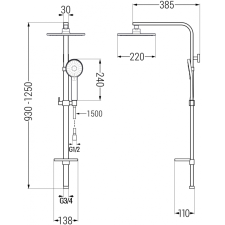 Mexen Q40 zuhanyoszlop, Fehér - 798404095-20 csaptelep