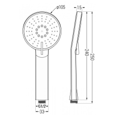 Mexen R-40 3 funkciós zuhanyfej, Króm - 79540-00 csaptelep