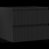 Mexen Rivel 60 cm-es fürdőszobai szekrény mosdó alá, 2 fiókos, bordázott, fekete matt - 91A20-06047-2-BFF71