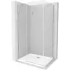 Mexen Roma nyílóajtós zuhanykabin 70 x 90 cm, Átlátszó, Króm + zuhanytálca Flat - 854-070-090-01-00-4010