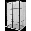Mexen Rox-3S 3-falú zuhanykabin tolóajtóval balos 150 x 85 cm, fekete rács, fekete - 8C2-150-085-70-77-3S-L