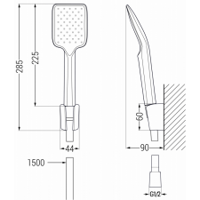 Mexen Royo R62 fürdőkád csaptelep zuhanyteleppel, Króm - 7223R62-00 csaptelep