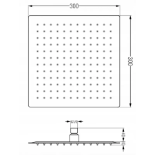 Mexen Slim fejzuhany 30 x 30 cm, Fehér - 79130-20 csaptelep