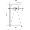 Mexen Stone+ szögletes kompozit zuhanytálca 140 x 70 cm, Szürke-beton - 44617014