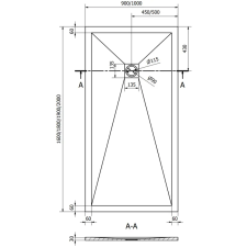 Mexen Stone+ szögletes kompozit zuhanytálca 200 x 100 cm, Antracitszürke - 44711020 fürdőkellék