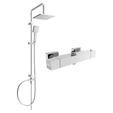 Mexen Sven  Zuhanyszett fali   termosztátos   Cube, króm - 77250262-00 Zuhany szett komplett fürdőkellék
