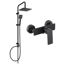 Mexen Tord fali zuhany szett fejzuhannyal és csapteleppel Alexa, Fekete - 71240200-70 fürdőkellék